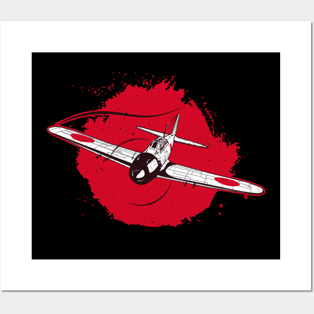 A6M Zero | World War 2 Japanese Plane Retro Wall Art by Distant War